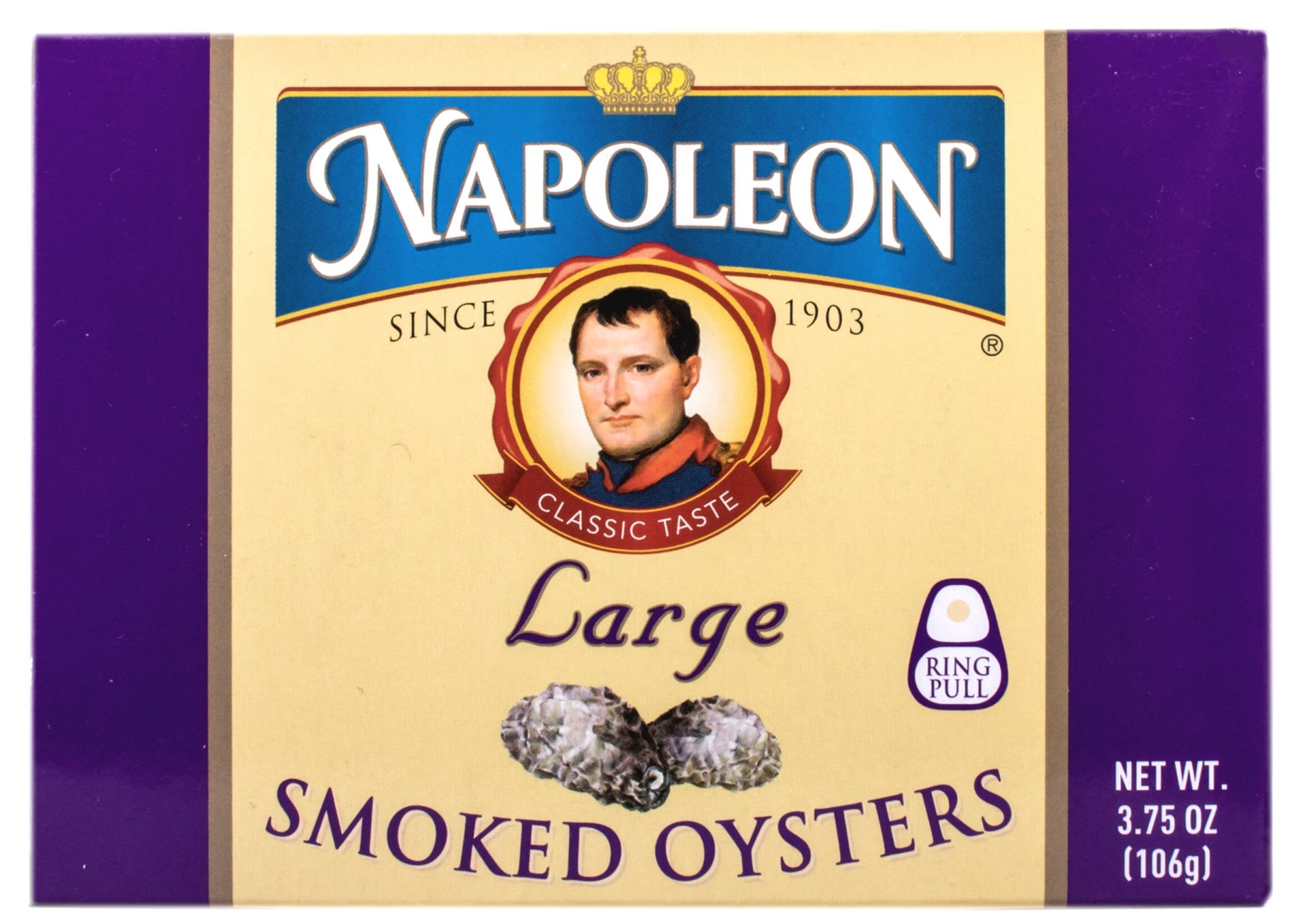 Large Smoked Oysters 3.75oz The Napoleon Co.