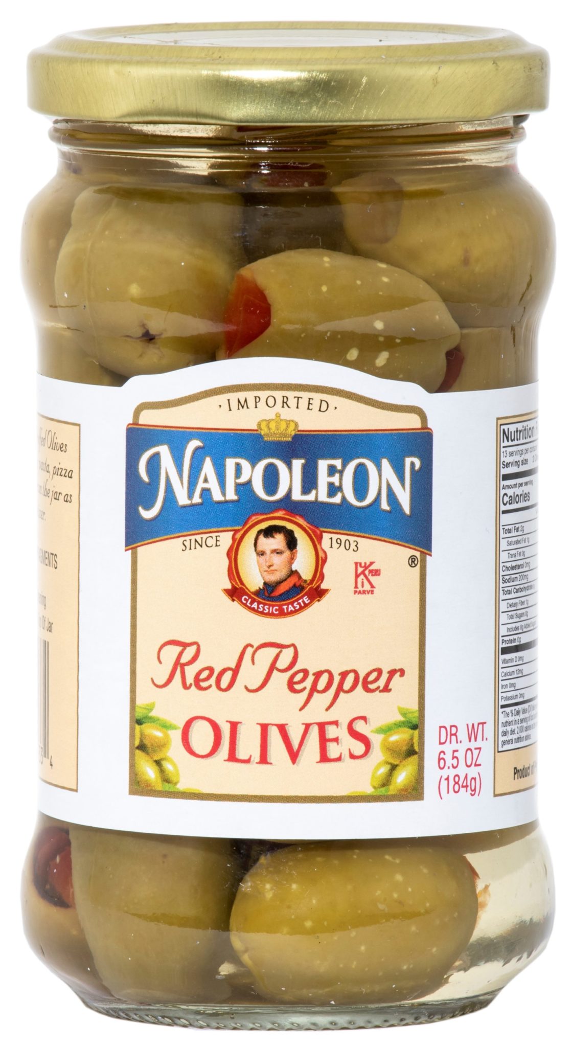 Red Pepper Stuffed Olives 6.5oz The Napoleon Co.